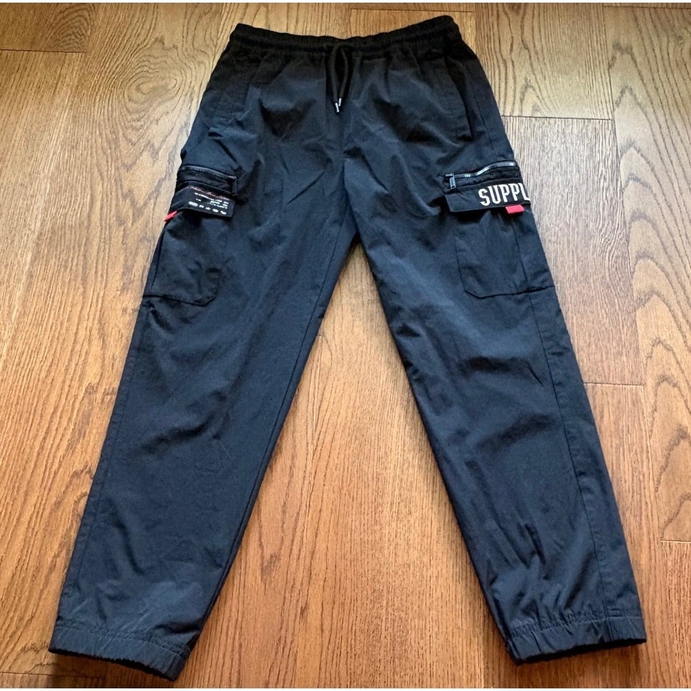 Supply & Demand Cargo Joggers Kids Large Black Excellent Streetwear Techwear